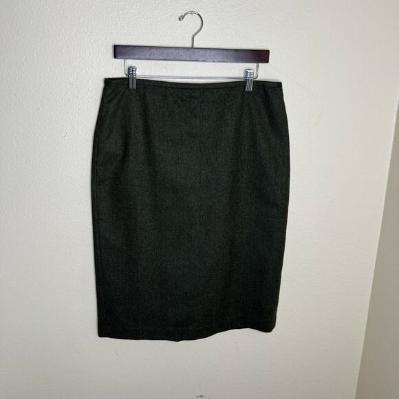 Loft Black Gray Wool Blend Skirt 12 - Picture 1 of 10